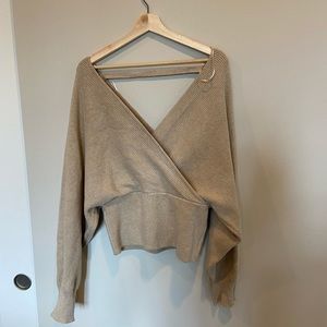 NWT Faux wrap sweater